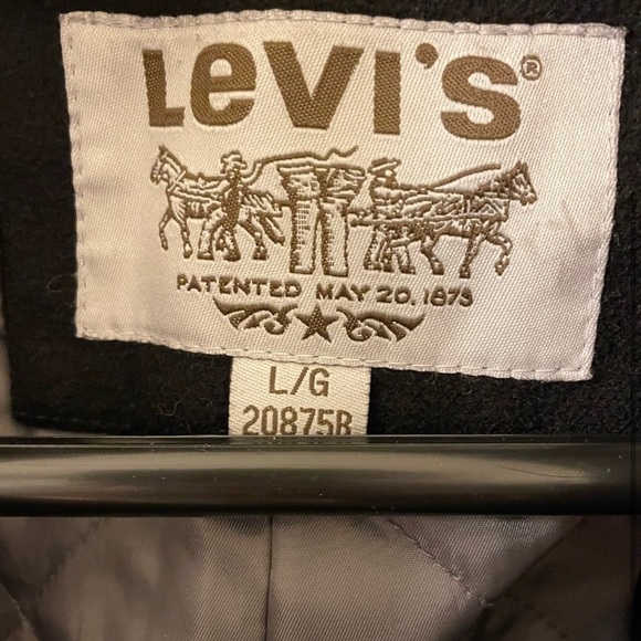 Vintage & Retro Levi’s Men’s Black Double Breasted Classic Peacoat Size Large - Picture 3 of 4